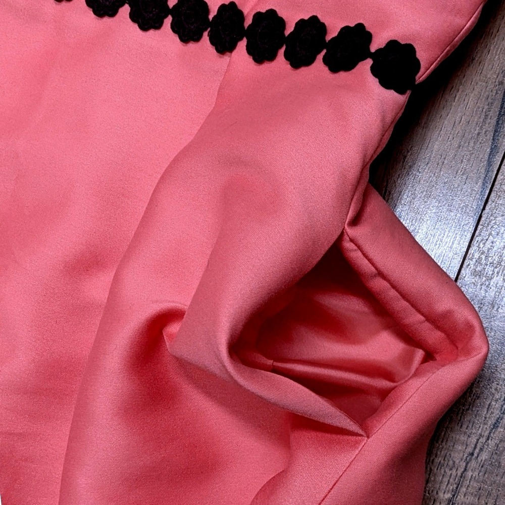 Kate Spade New York Pink Sleeveless‎ Floral Lace Trim Mikado Fit & Flare Dress 8 - Picture 9 of 9